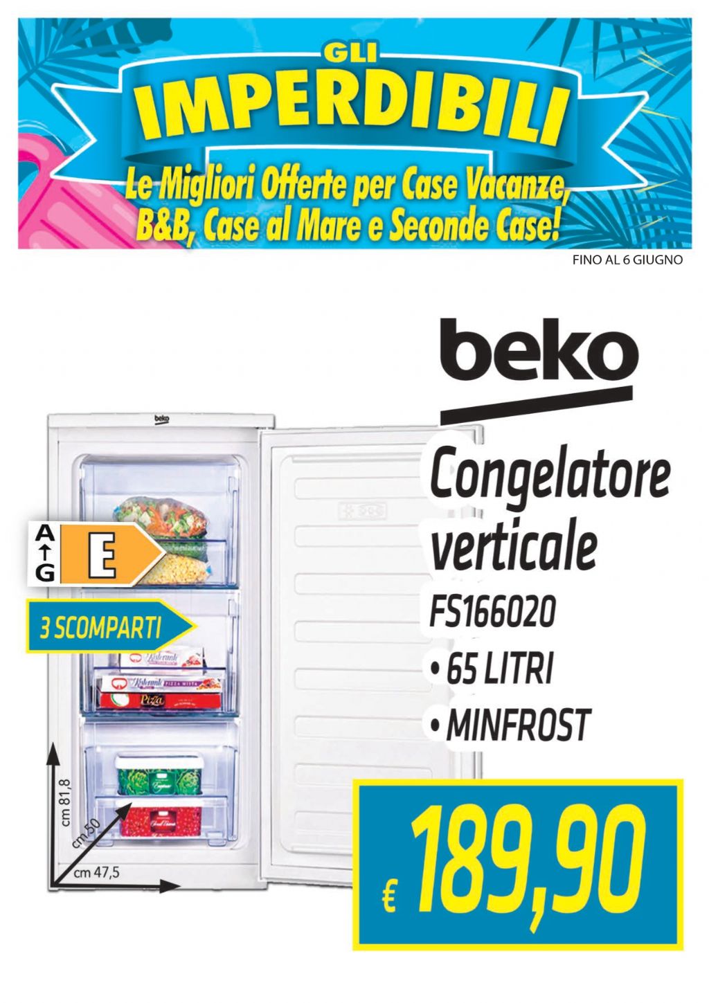 CONGELATORE BEKO FS166020
